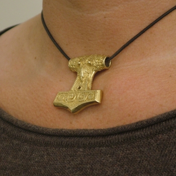 celtic field - Anhänger Thors Hammer aus Schonen 925 Silber vergoldet