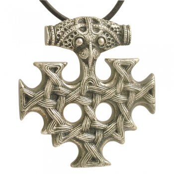 celtic field - Anhänger Hiddenseekreuz groß einseitig 925 Silber antik