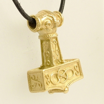 celtic field - Anhänger Thors Hammer aus Östergotland groß 925 Silber vergoldet