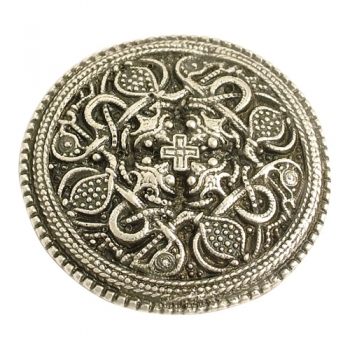 celtic field - Brosche Hiddenseefibel 925 Silber antik