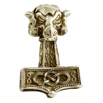 celtic field - Anhänger Thors Hammer mit Widderkopf 925 Silber antik