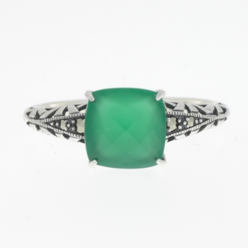 Preview: Esse Ring Silber Chalzedon Markasiten