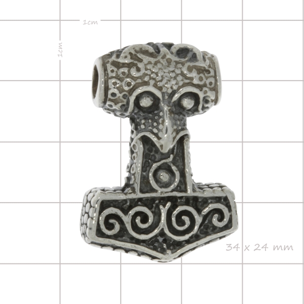 Thors-Thors-Hammer-massiv-SIlber-925-Antik-geschwärzt-aus-Schonen-925--Silber-antik