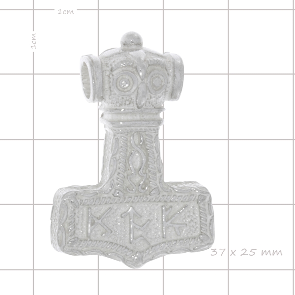 Anhänger Thors Hammer mit Runen in Silber