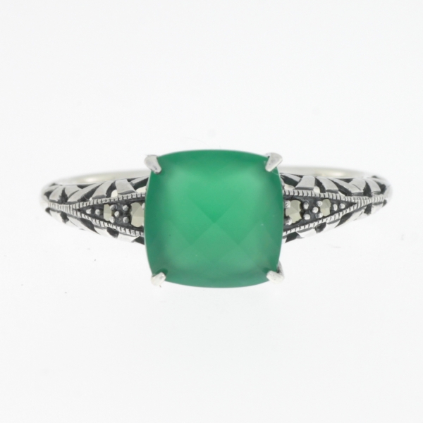 Esse Ring Silber Chalzedon Markasiten