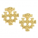 celtic field - Ohrstecker Hiddenseekreuz 750 Gelbgold